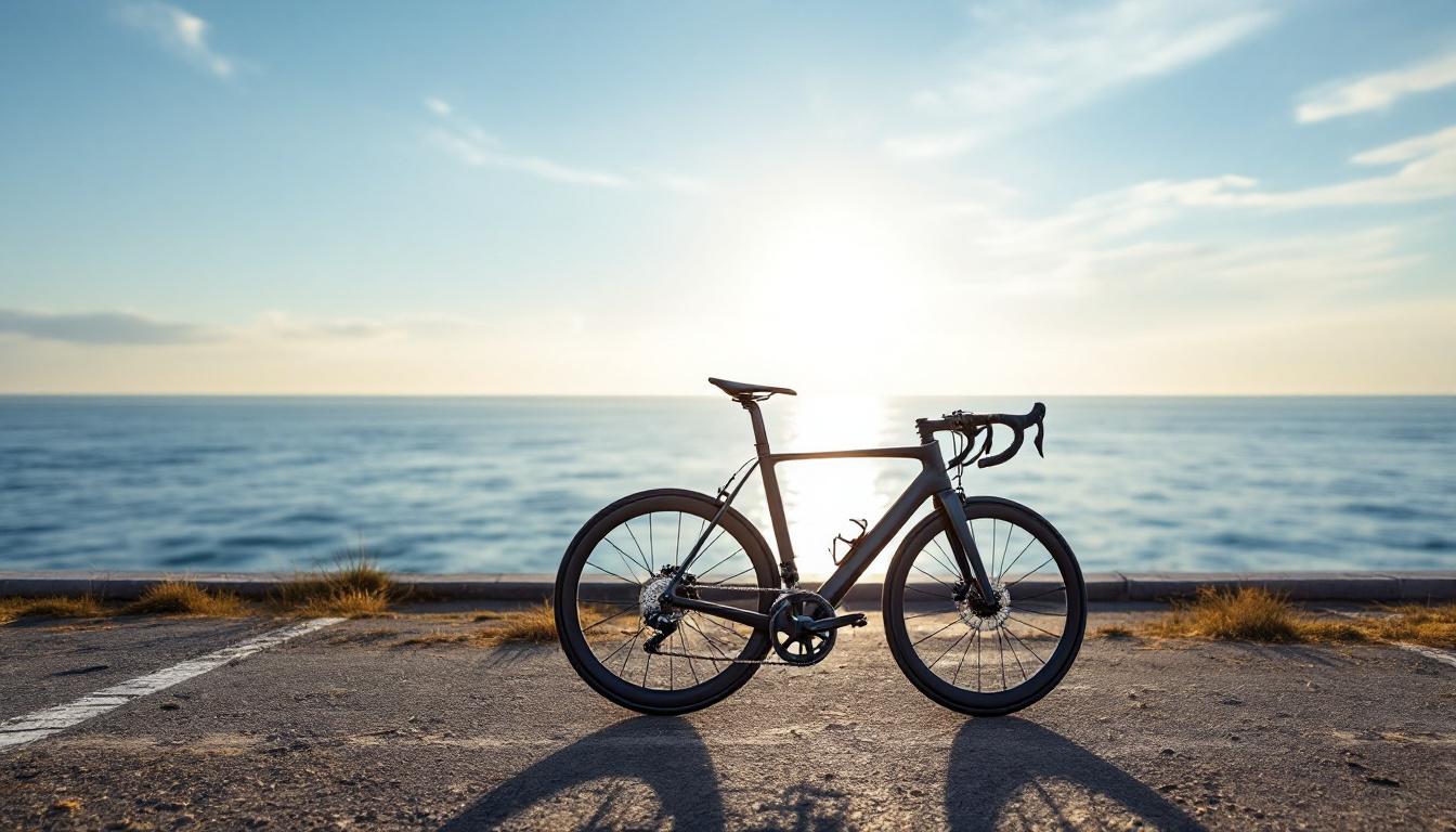Modern road bike composite — flatter look, more product-shot than editorial. Useful as a foil to the vintage frame.